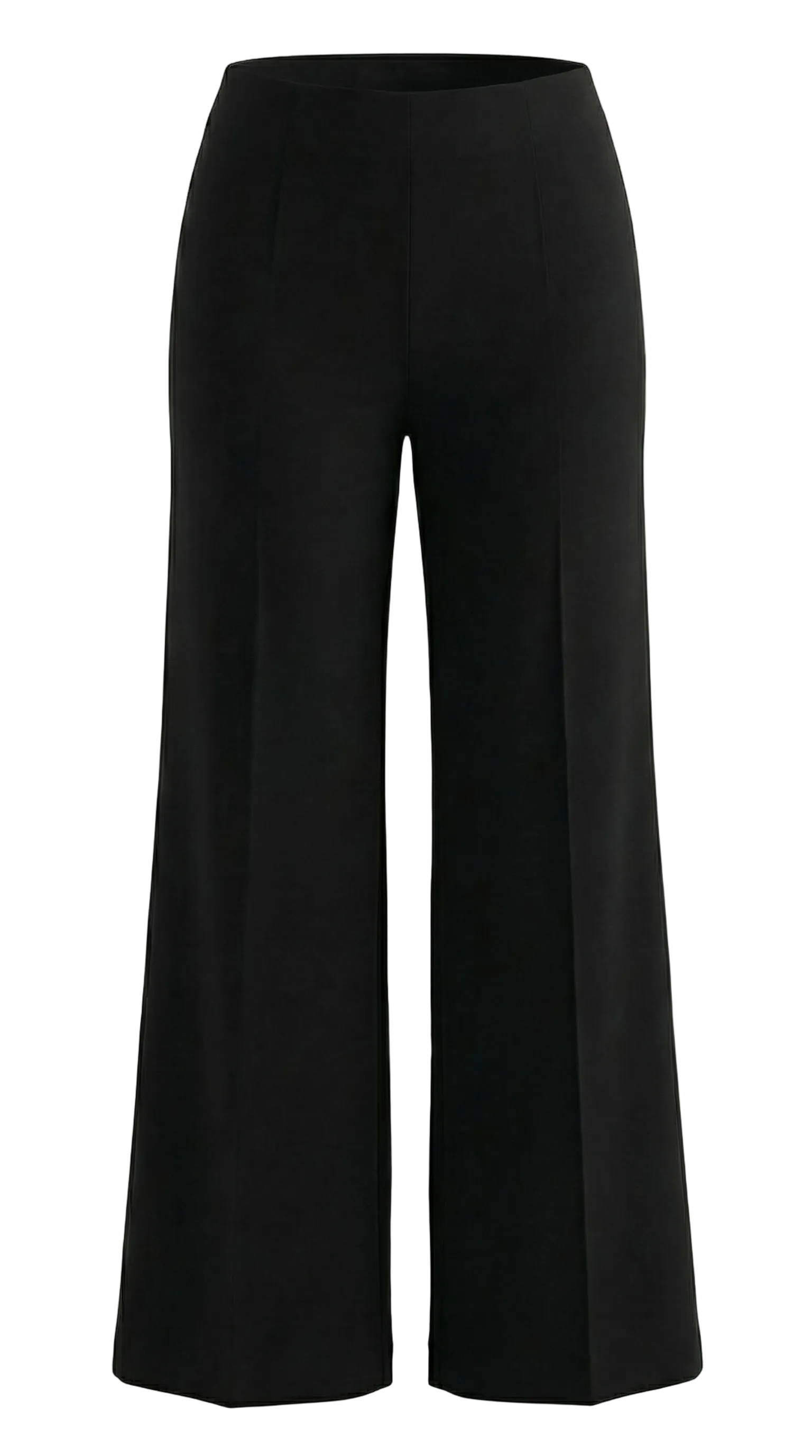 Damen Baggy Hose mit Mittelhohem Bund und Bügelfalten