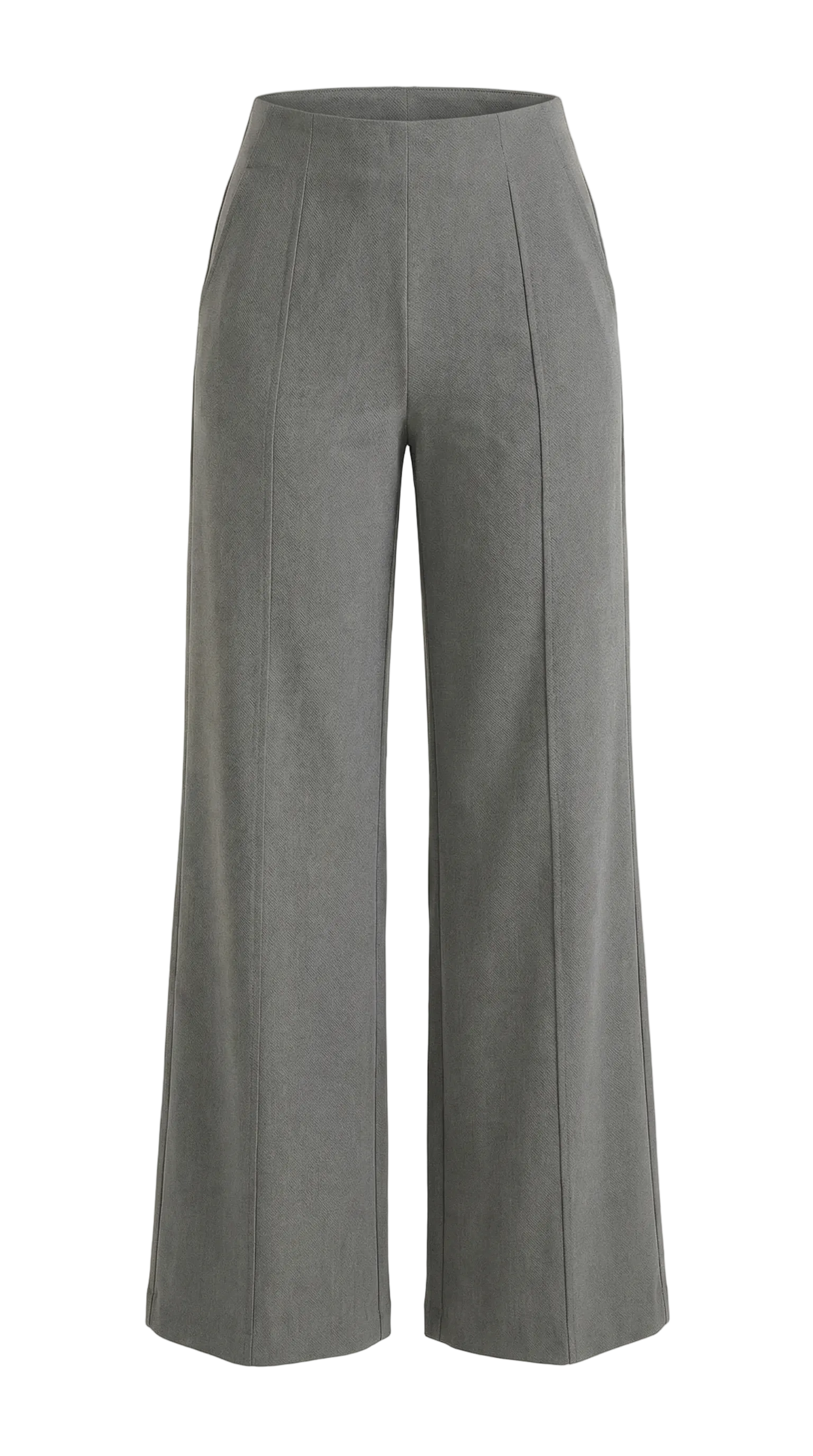 Damen Baggy Hose mit Mittelhohem Bund und Bügelfalten