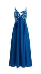 Damen Besticktes Maxikleid mit Spaghettiträgern und Empire-Taille