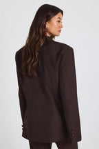 Damen Blazer mit Breiten Revers und Knöpfen an den Manschetten – Ansicht 2