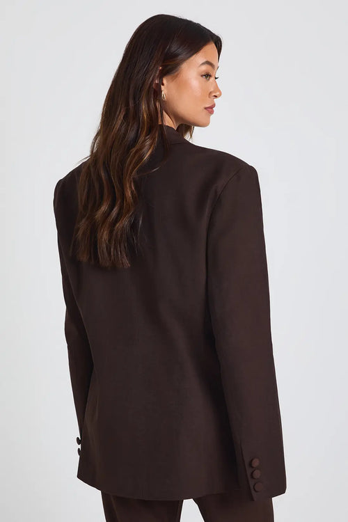 Damen Blazer mit Breiten Revers und Knöpfen an den Manschetten – Ansicht 2