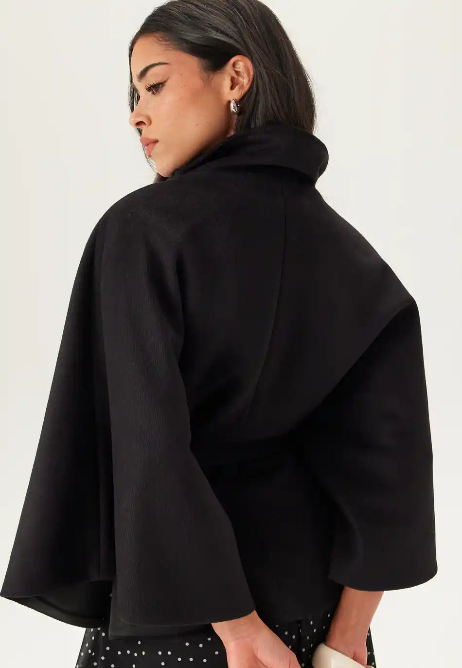 Damen Cape Jacke mit Knopfverschluss – Ansicht 2