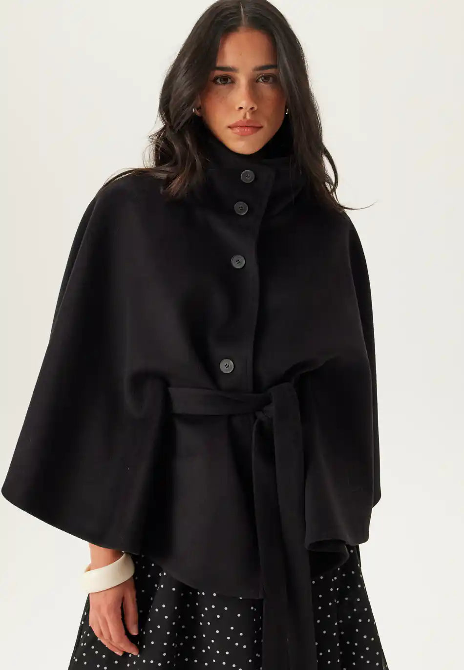 Damen Cape Jacke mit Knopfverschluss – Ansicht 3