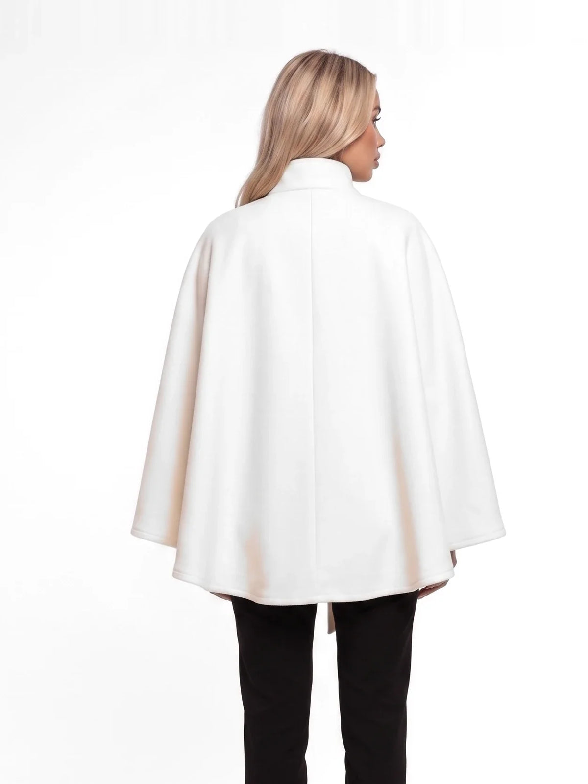 Damen Cape mit Bindegürtel und Stehkragen – Ansicht 5
