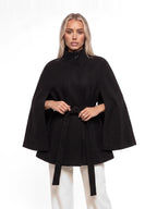 Damen Cape mit Bindegürtel und Stehkragen – Ansicht 7