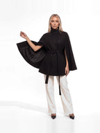 Damen Cape mit Bindegürtel und Stehkragen – Ansicht 9