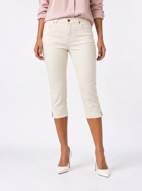 Damen Caprihose mit Seitlichen Schlitzen