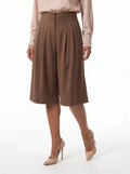 Damen Culotte mit hohem Bund und Bundfalten