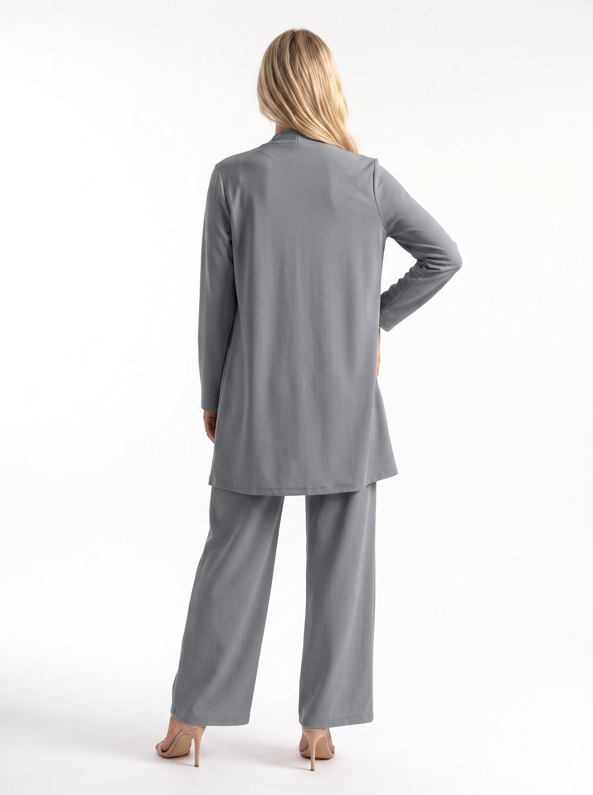Damen Dreiteiliges Set mit Strickjacke, Top und Weiter Hose – Ansicht 14