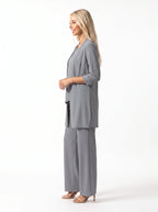 Damen Dreiteiliges Set mit Strickjacke, Top und Weiter Hose – Ansicht 15