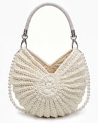 Damen Häkeltasche in Muschelform mit Geflochtenem Griff und Kette – Ansicht 17