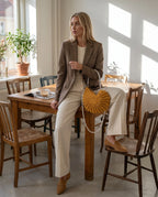Damen Häkeltasche in Muschelform mit Geflochtenem Griff und Kette – Ansicht 9