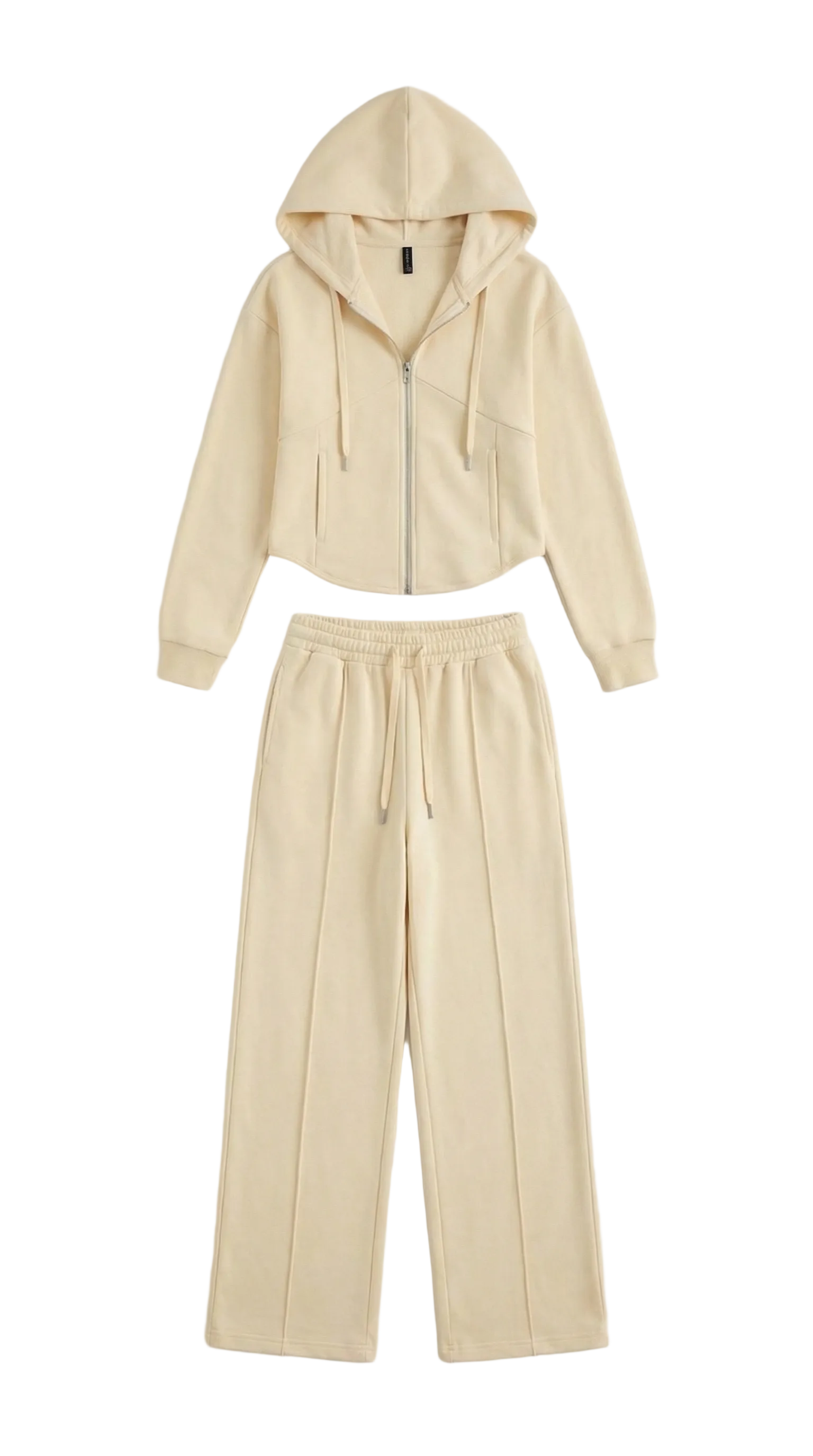Damen Hoodie und Weithosen Set mit Reißverschluss