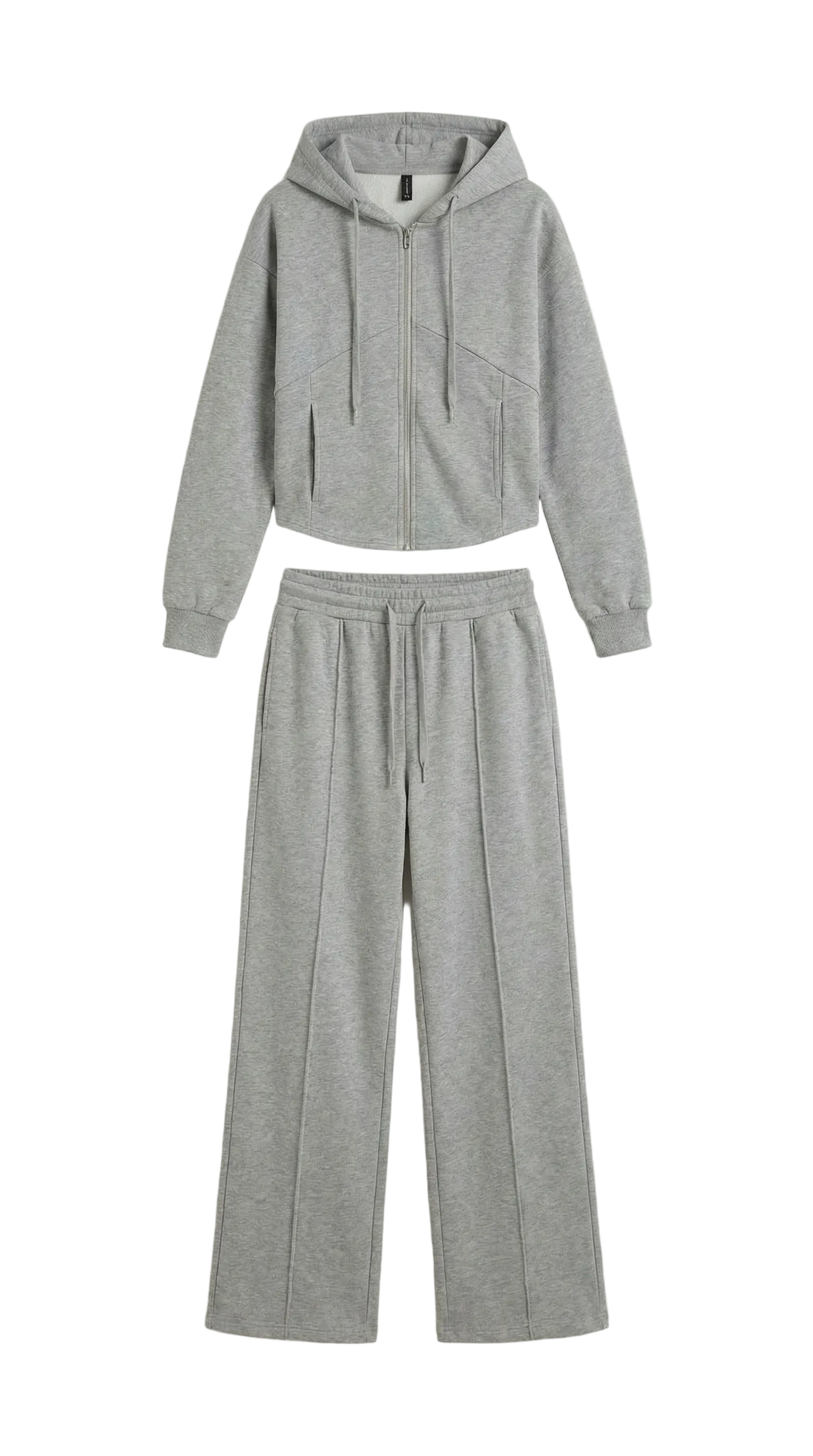 Damen Hoodie und Weithosen Set mit Reißverschluss