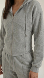 Damen Hoodie und Weithosen Set mit Reißverschluss