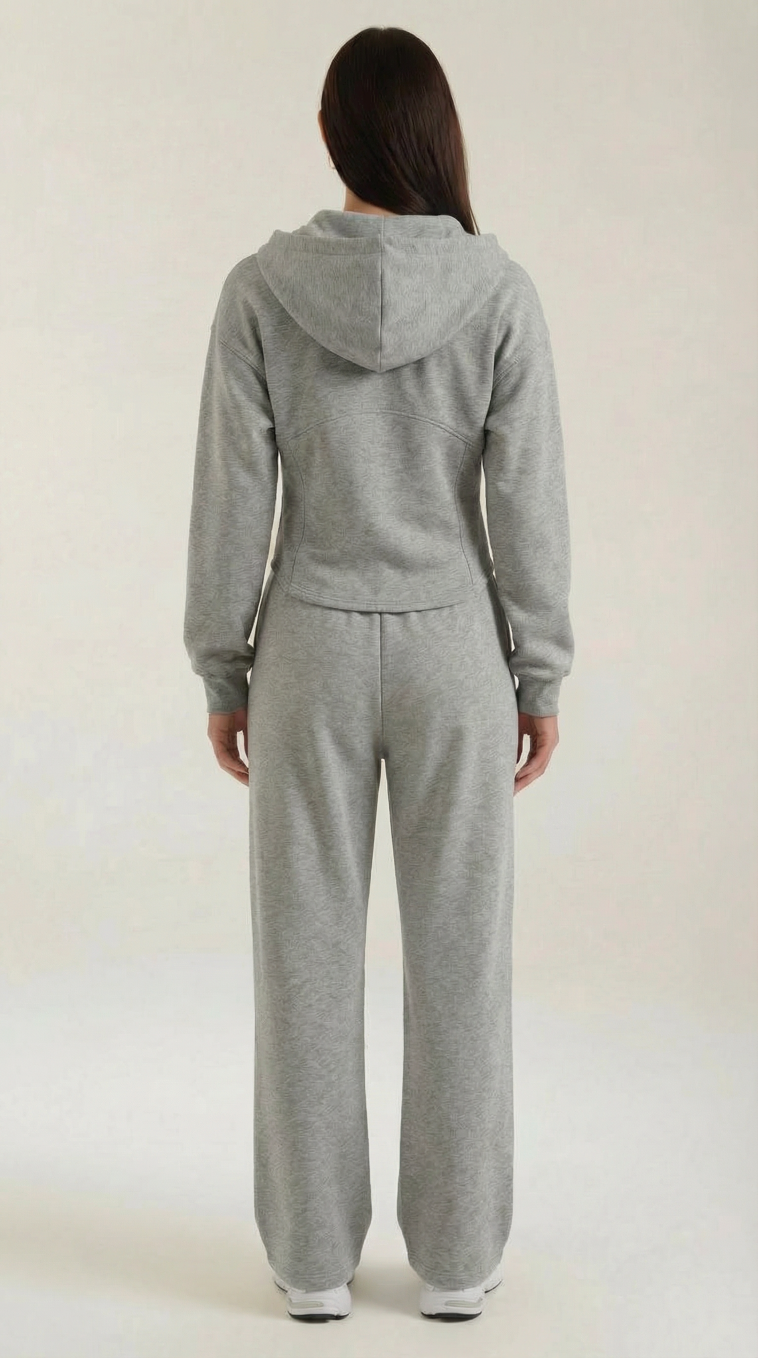 Damen Hoodie und Weithosen Set mit Reißverschluss