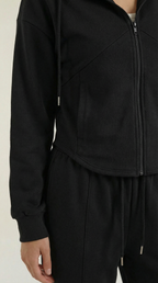 Damen Hoodie und Weithosen Set mit Reißverschluss