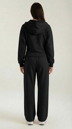 Damen Hoodie und Weithosen Set mit Reißverschluss