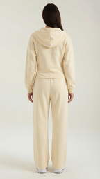 Damen Hoodie und Weithosen Set mit Reißverschluss