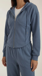 Damen Hoodie und Weithosen Set mit Reißverschluss