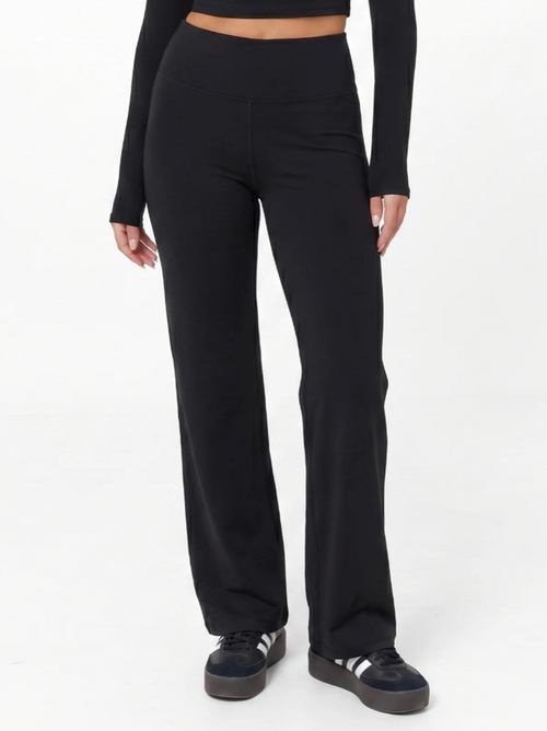 Damen Hose mit geraden Beinen und hohem Bund