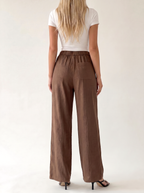 Damen Hose mit Weiten Beinen und Aufgesetzten Taschen – Ansicht 3
