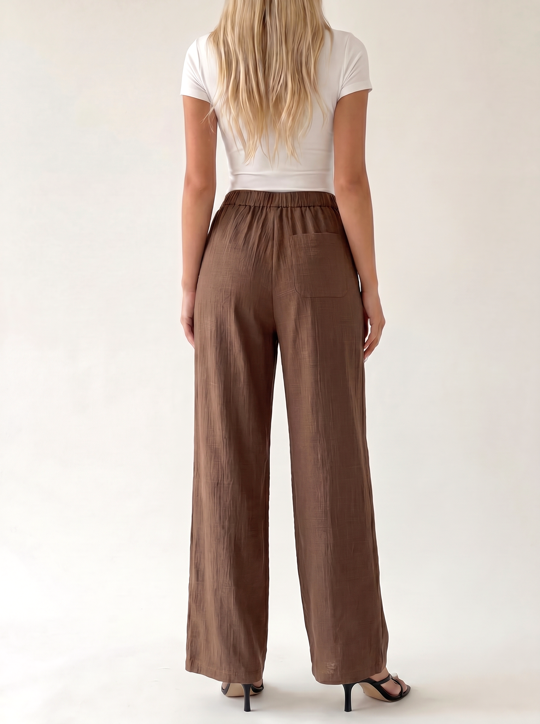 Damen Hose mit Weiten Beinen und Aufgesetzten Taschen – Ansicht 3