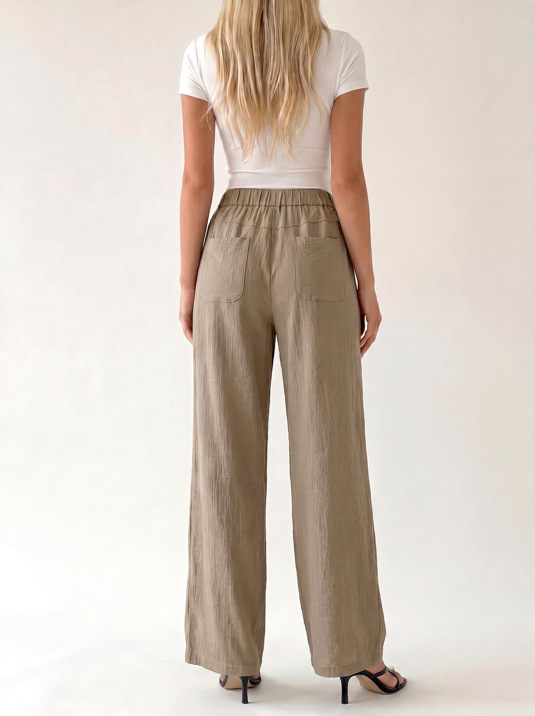 Damen Hose mit Weiten Beinen und Großen Taschen – Ansicht 3