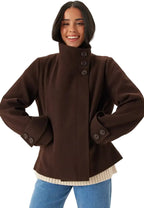 Damen Kurze Jacke mit Hohem Kragen