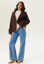 Damen Kurze Jacke mit Hohem Kragen – Ansicht 3