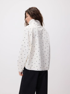 Damen Kurze Jacke mit hohem Kragen und schwarzem Punktemuster Ansicht 4