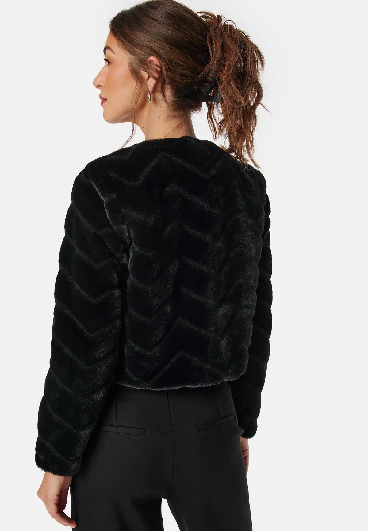 Damen Kurze Jacke mit Strukturiertem Muster – Ansicht 2