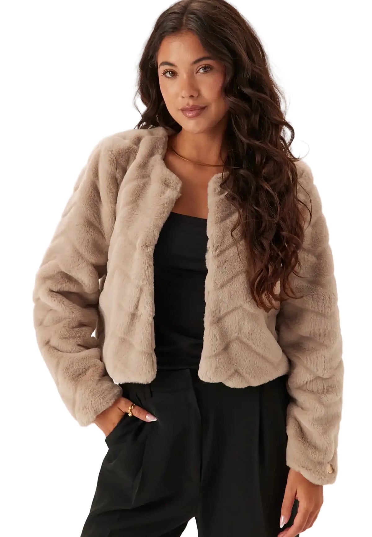 Damen Kurze Jacke mit Strukturiertem Muster – Ansicht 8