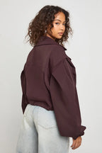 Damen Kurzjacke mit Puffärmeln und Reverskragen Ansicht 2