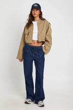 Damen Kurzjacke mit Reverskragen und Einzelknopf Ansicht 3