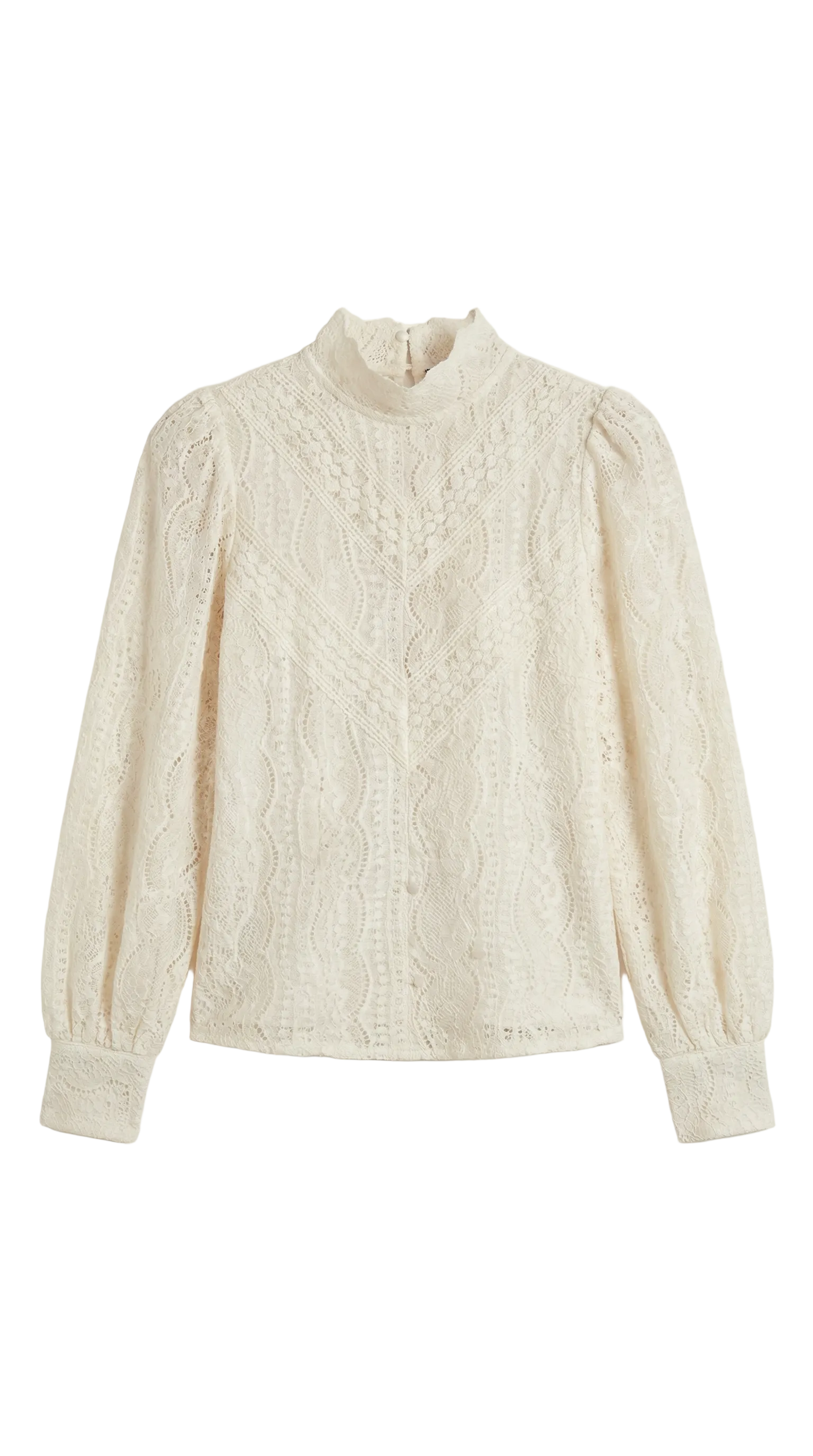 Damen Langarmbluse mit Strukturiertem Stoff und Mock-Neck-Ausschnitt