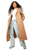 Damen Langer Trenchcoat mit Gürtel und Breitem Reverskragen Ansicht 4