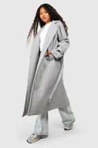 Damen Langer Trenchcoat mit Gürtel und Breitem Reverskragen Ansicht 9