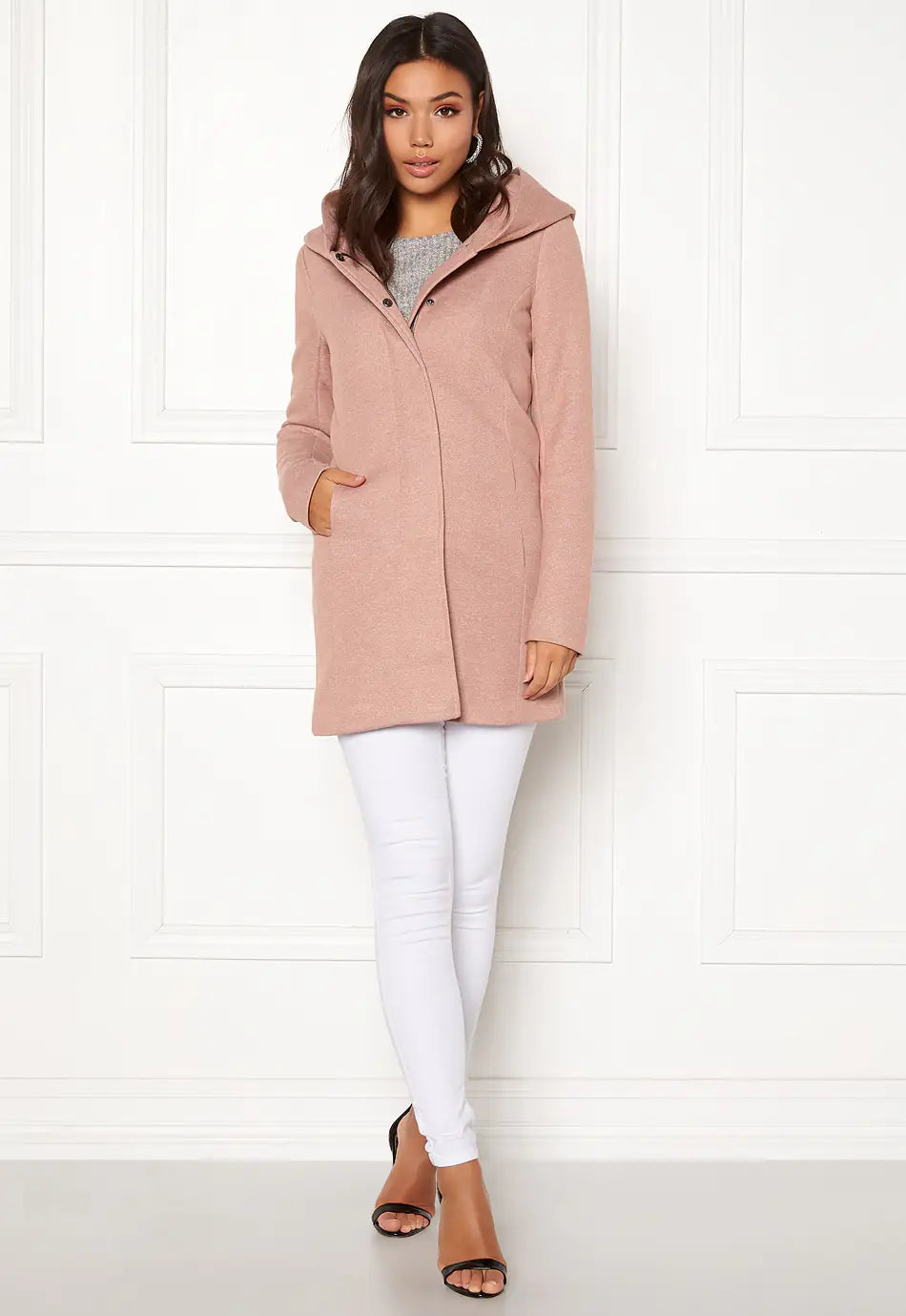 Damen Mantel mit Kapuze und Verdecktem Verschluss – Ansicht 14