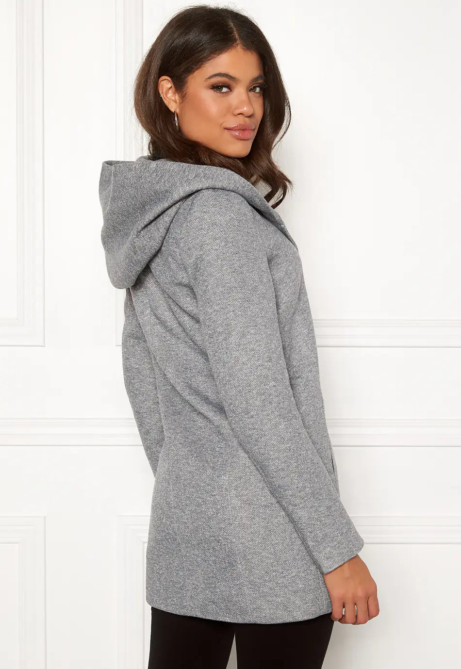 Damen Mantel mit Kapuze und Verdecktem Verschluss – Ansicht 6