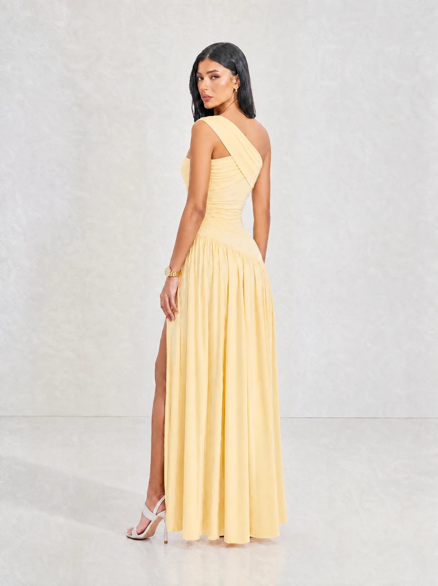 Damen Maxikleid mit einer Schulter Ansicht 2