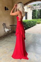 Damen Maxikleid mit Herzausschnitt und Kaskadenvolants am Rock – Ansicht 2