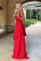 Damen Maxikleid mit Herzausschnitt und Kaskadenvolants am Rock – Ansicht 3