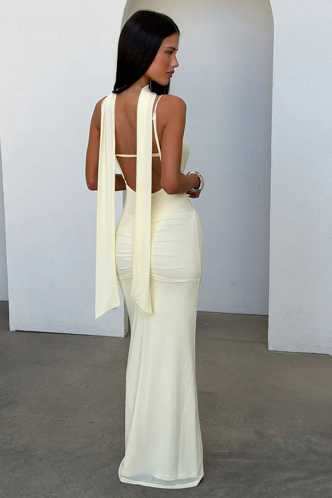 Damen Maxikleid Nackenband Ansicht 2