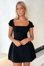 Damen Minikleid mit eckigem Ausschnitt und großer Schleife am Rücken Ansicht 8
