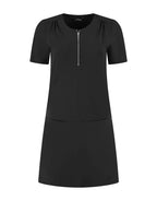 Damen Minikleid mit kurzem Arm und Reißverschluss vorne