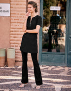 Damen Minikleid mit kurzem Arm und Reißverschluss vorne Ansicht 3