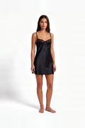 Damen Minikleid mit Trägern, Spitze und Offenem Rücken