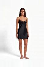Damen Minikleid mit Trägern, Spitze und Offenem Rücken