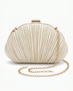 Damen Plissierte Clutch in Muschelform mit Kette